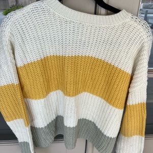striped white sweater